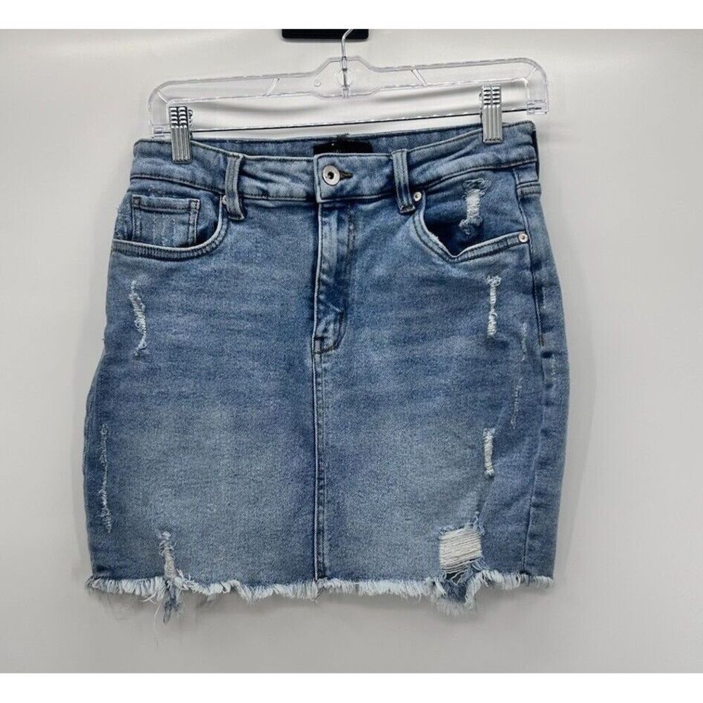 Kendall + Kylie Denim Jean Skirt Distressed Mini Casual Boho Size 9/29